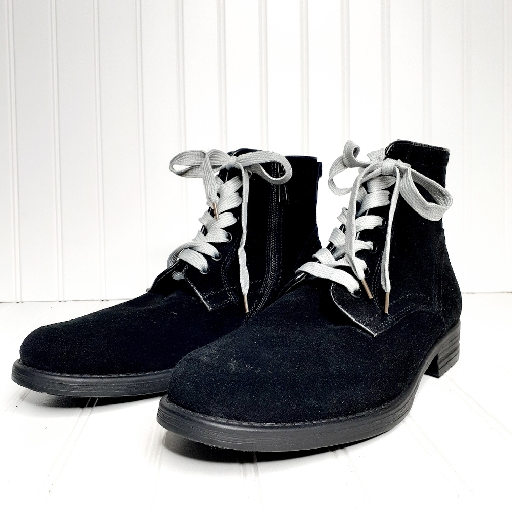 Blondo Black Suede Waterproof Lace Up Ankle Boot H776 - Picture 3 of 13